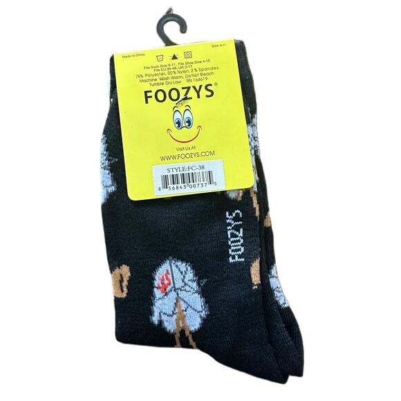 NWT Foozys Black Novelty Chinese Takeout Box Print Socks Women's One Size - Picture 3 of 4